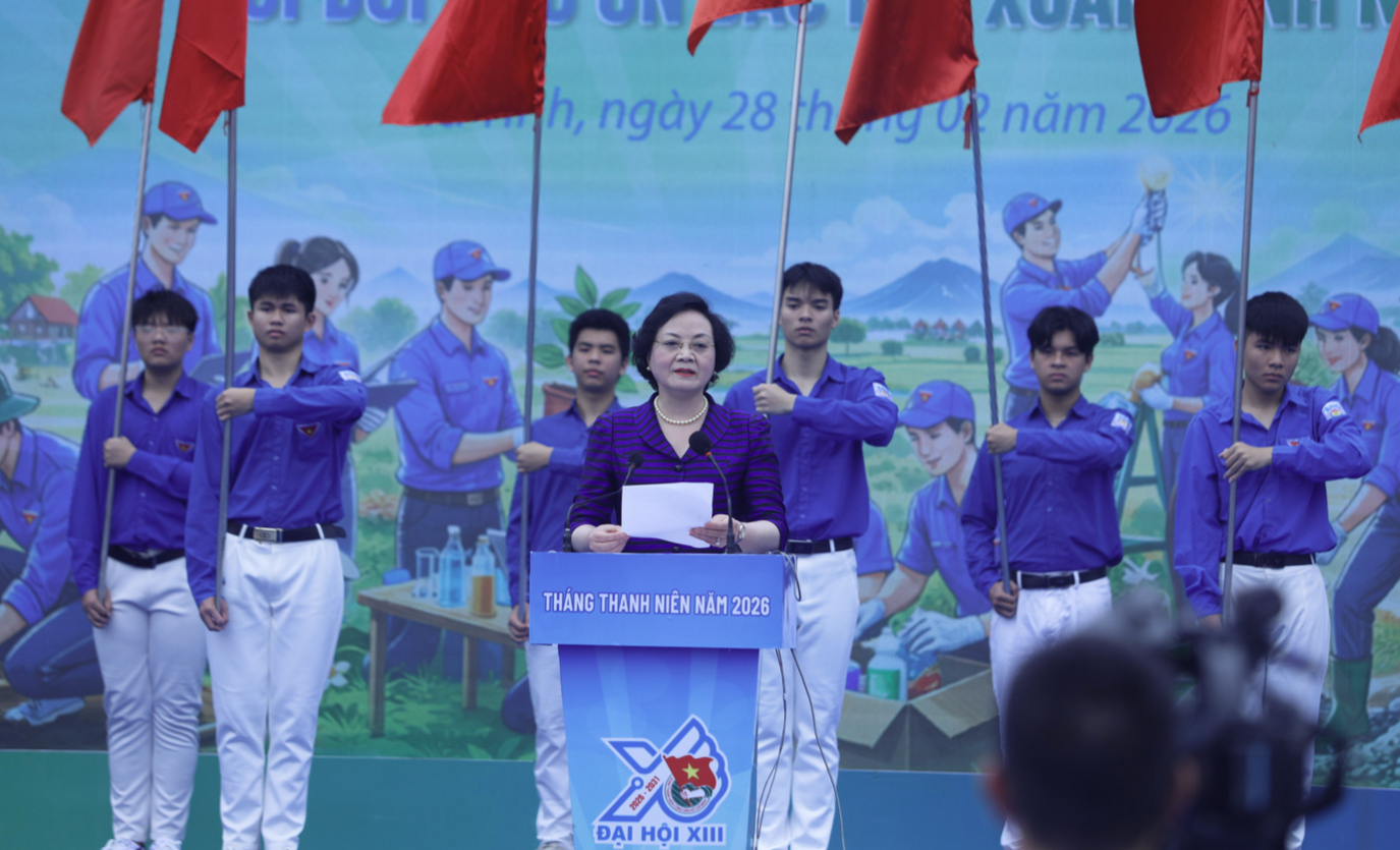 Phó thủ tướng Phạm Thị Thanh Trà dự Lễ ra quân Tháng Thanh niên và phát động Tết trồng cây